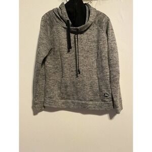 John Deere Medium Pullover Hoodie Sweatshirt Gray Black Heathered Fleece